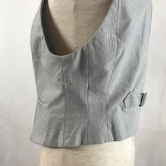 NWOT Ann Taylor Loft Striped V-neck Button Front Vest with Collar Size M - Picture 12 of 13